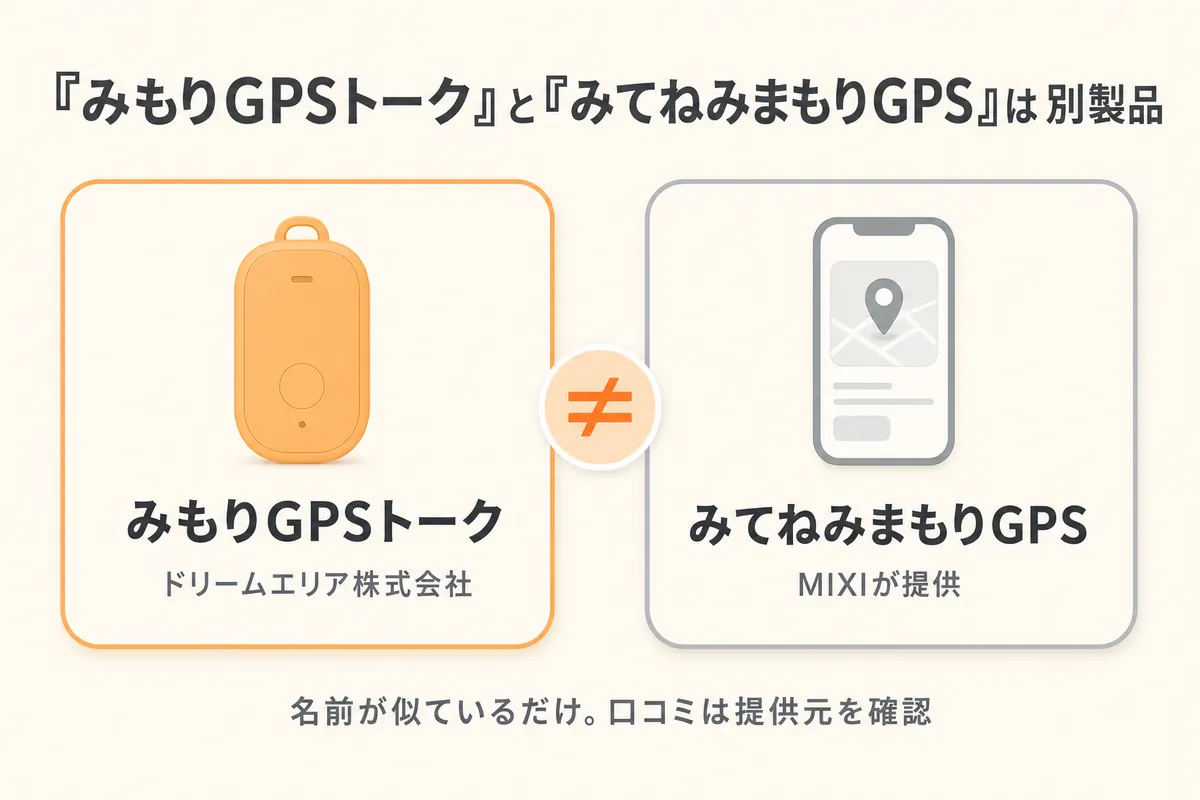 みもりGPSトークとみてねみまもりGPSは別製品