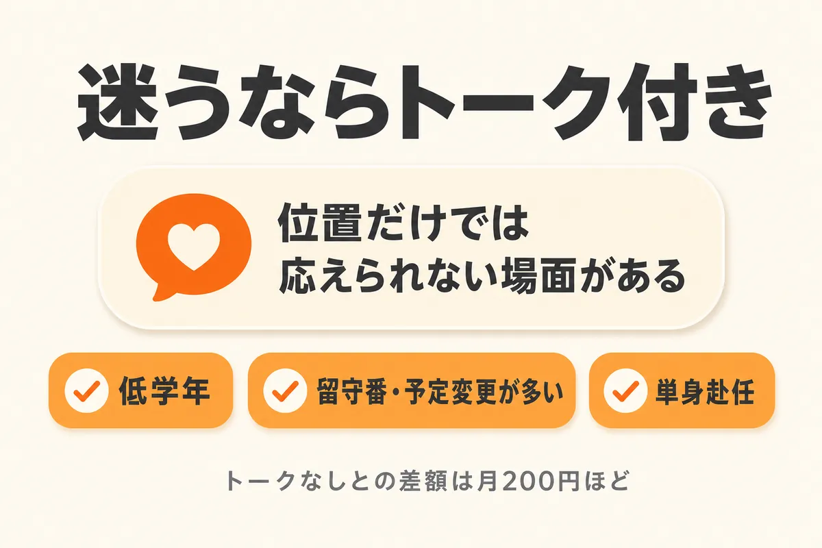 迷うならトーク付きがおすすめという結論をまとめた図解